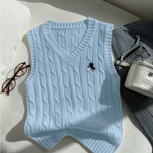 Cable Knit Sweater Vest ( DM COLOR YOU WANT AND SIZE WHEN YOU ORDER)